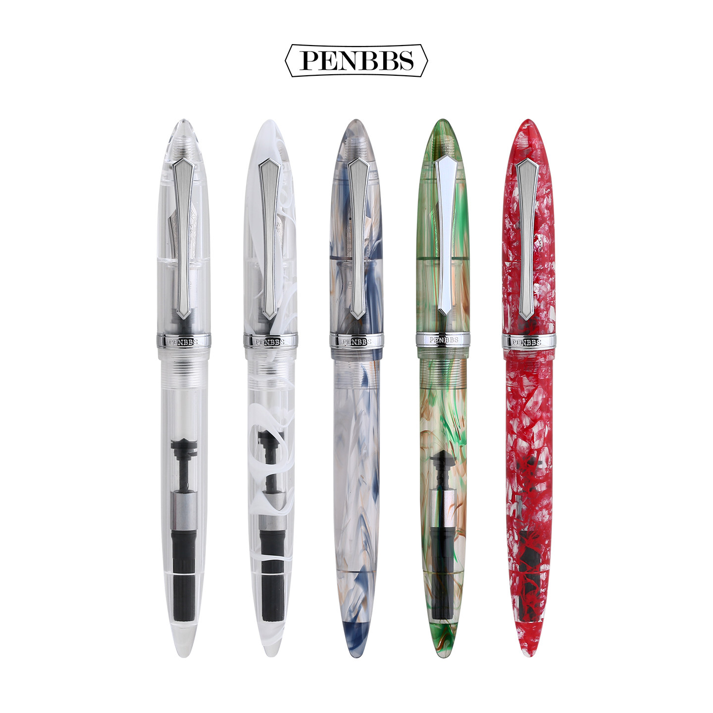 PENBBS 480型进口树脂大明尖钢笔成人学生书写练字礼盒装礼品笔