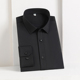 纯棉黑色修身 液氨免烫纯色衬衫 职业春季 白衬衣男士 男长袖 商务正装