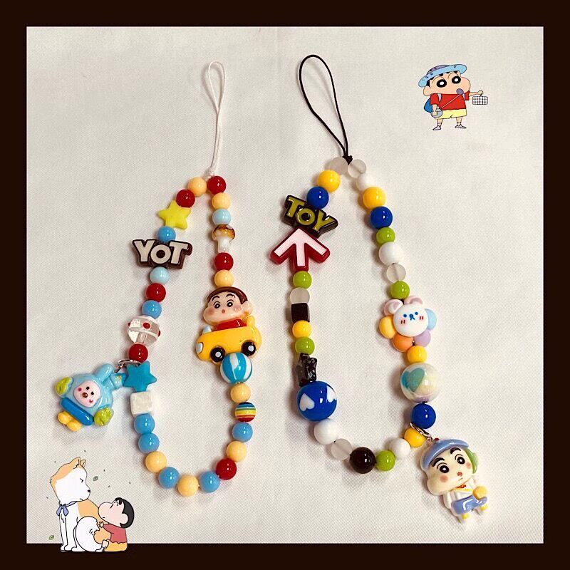 汽车蜡笔小新手机链原创挂绳珠串链条相机挂饰高级感挂件可爱挂链