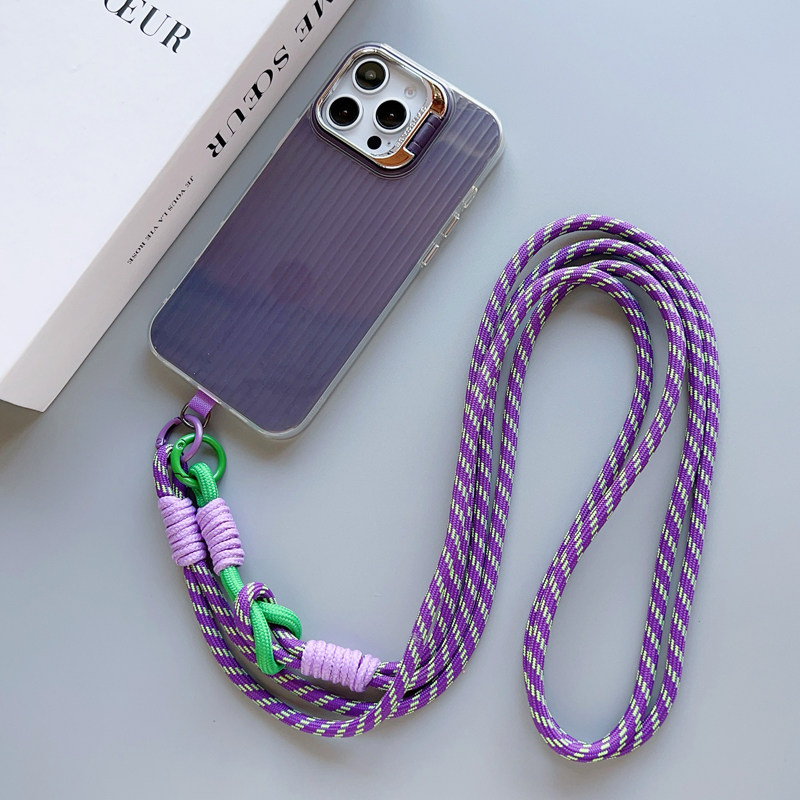 双股长绳斜跨可背手机背带挂绳加粗结实耐用编织布垫片旅游户外女