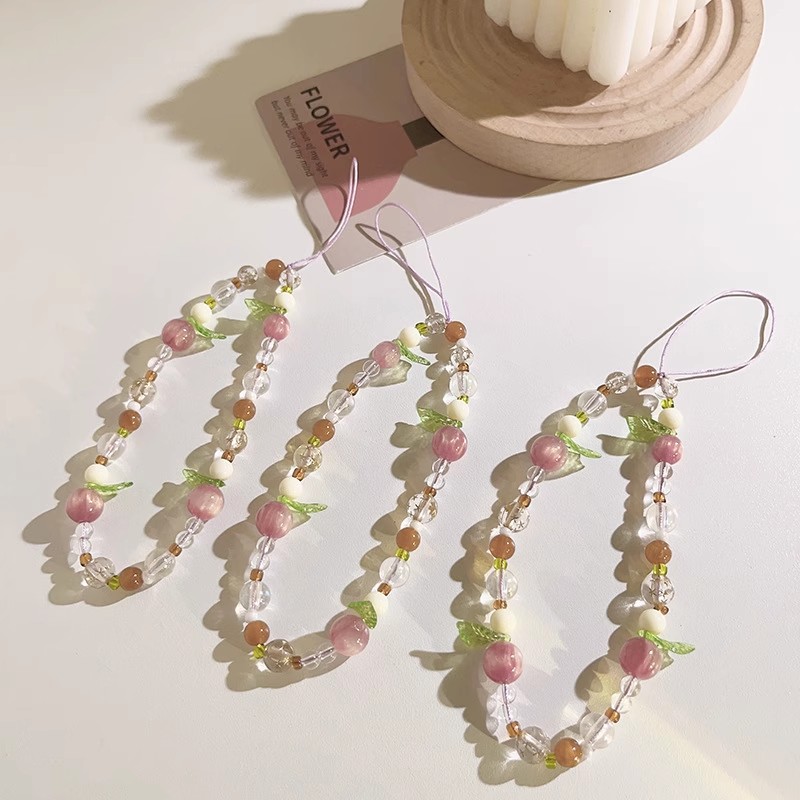 酒酿梅子手机链个性挂绳短款珠串链条原创挂链相机挂饰高级感挂件