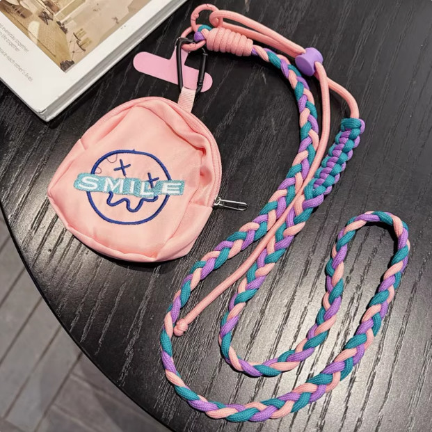 零钱包手机挂绳斜挎可调节肩背挂脖户外旅游防丢侧背挂链手机链女