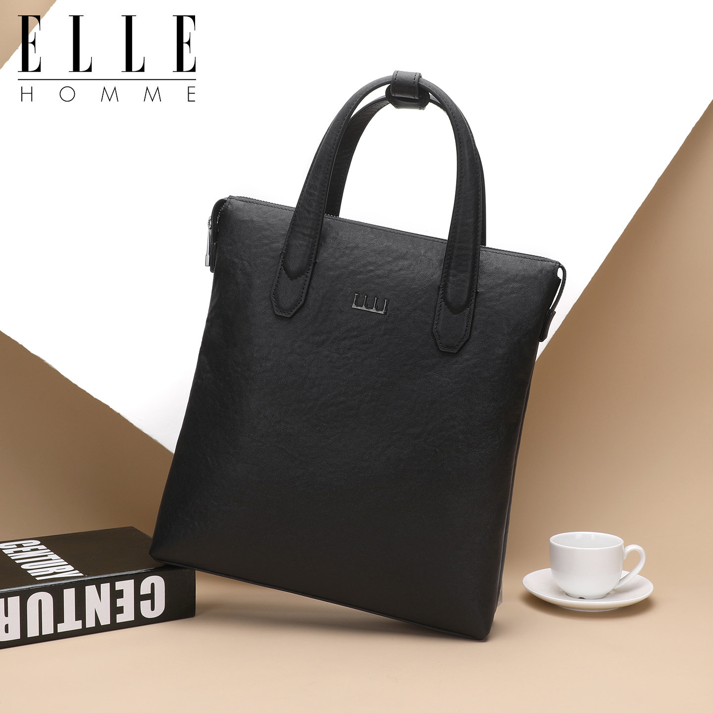 ELLE HOMME真皮男包竖款男式手提包大容量商务公文包轻奢商务包男,箱包皮具/热销女包/男包,男士包袋,淘宝优惠券,粉丝福利购,淘宝优惠卷