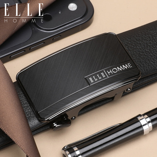 ELLE HOMME真皮腰带男商务自动扣皮带轻奢年轻人正装裤带男士礼物