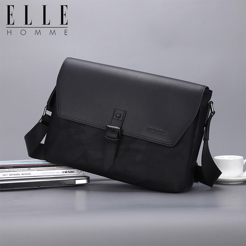 elle男士商务休闲单肩斜挎包