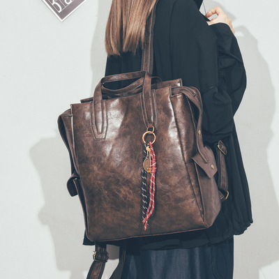 小众皮质双肩包女包旅游通勤背包