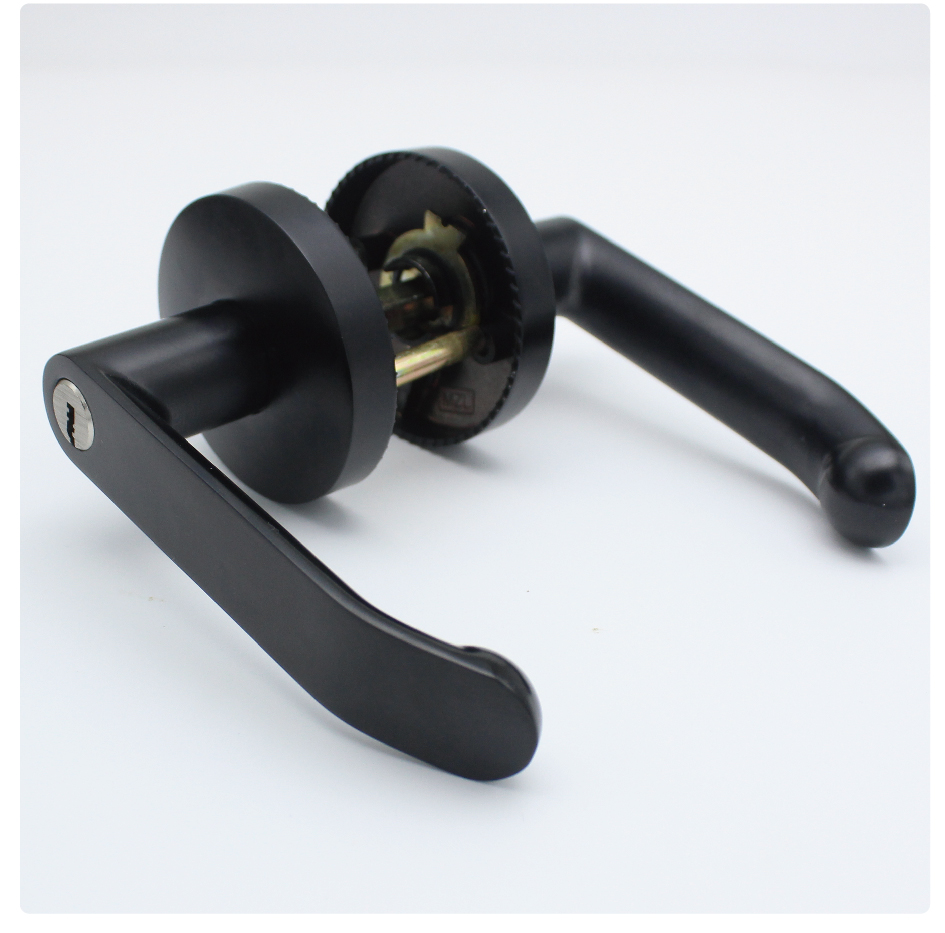 通用型三杆式黑色房间实木球形锁