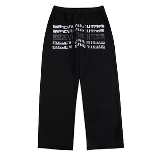 EK/EVILKNIGHT 恶魔进化长裤两色印花休闲百搭宽松直筒松紧腰卫裤