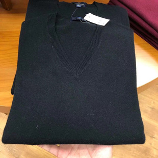 Brooks Brothers布克兄弟男士经典款纯羊毛v领基础款针织套头毛衣