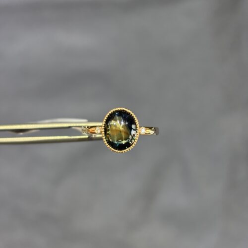 珠宝密语18k金素面蓝宝石戒指