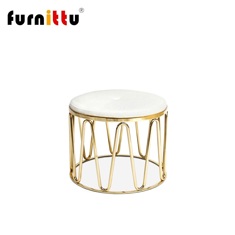 furnittu设计师布艺圆形矮凳