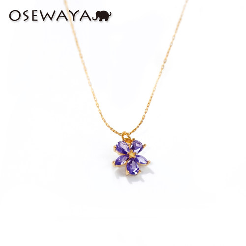 OSEWAYA紫罗兰花朵耳钉小清新