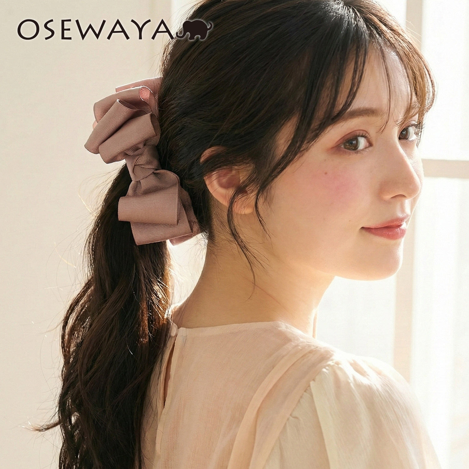 OSEWAYA发夹香蕉夹日系OL通勤发饰小众设计感发夹森系布艺香蕉夹