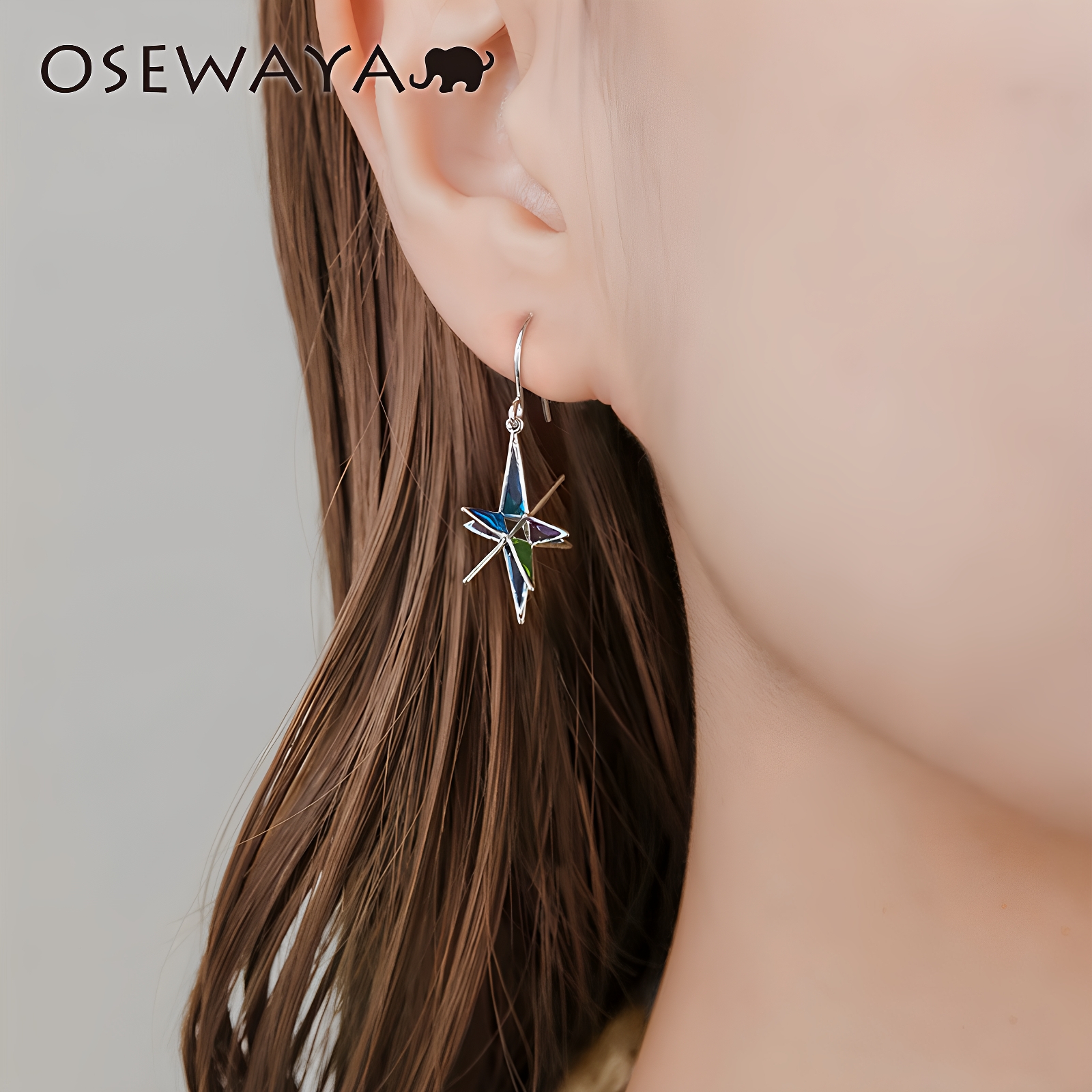 OSEWAYA米多星多色摩洛哥耳钉