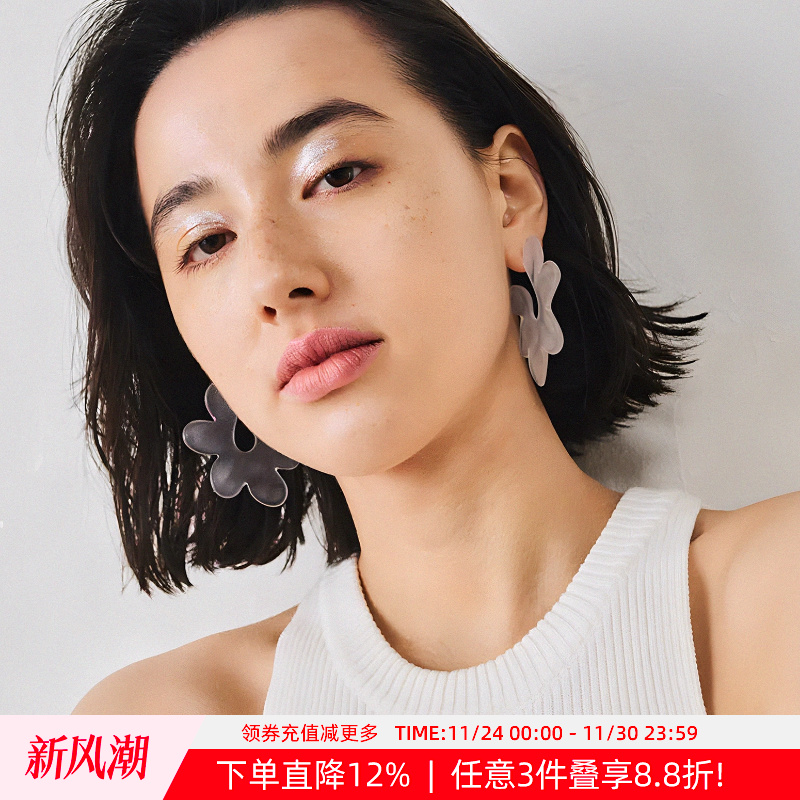 OSEWAYA复古夸张大花朵耳钉