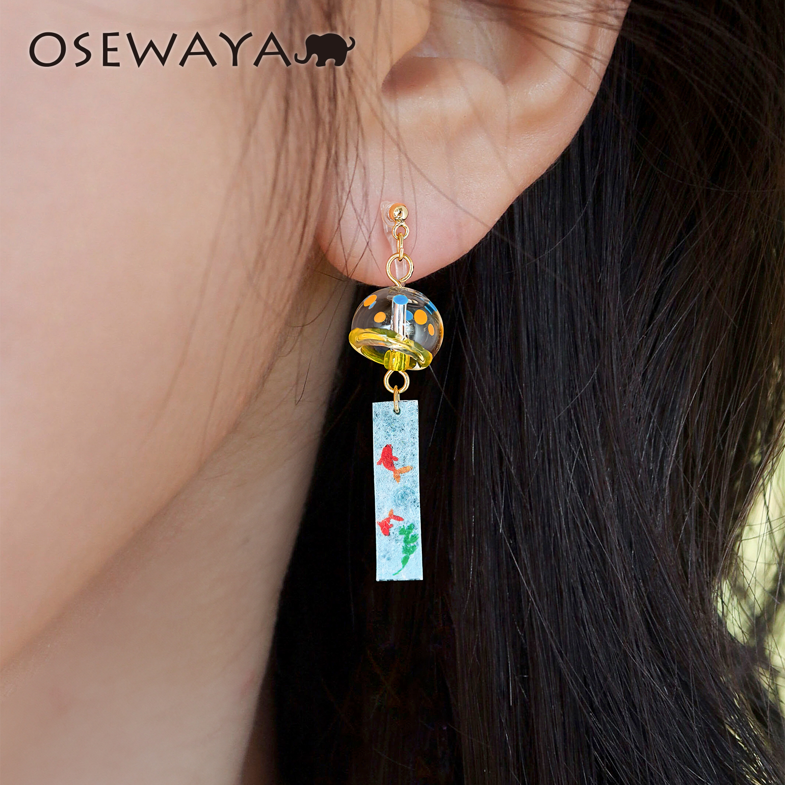 日系花火夏日祭金鱼耳环氛围感