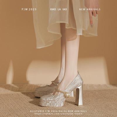 新中式高跟鞋2025新款配旗袍