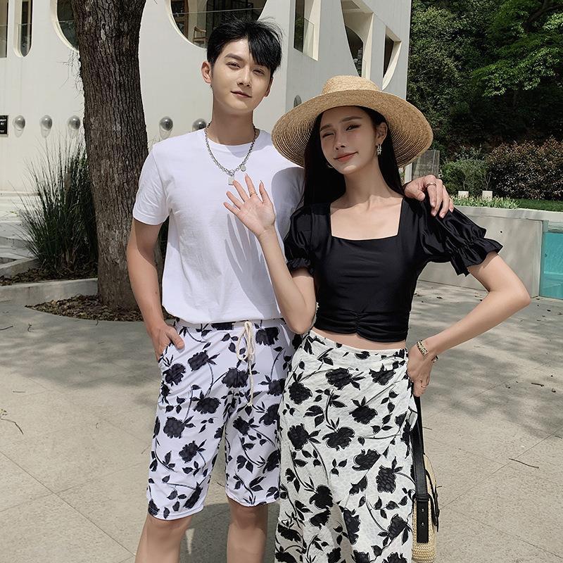 情侣泳衣女三件套分体裙式比基尼遮肚显瘦度假性感聚拢仙女范泳衣