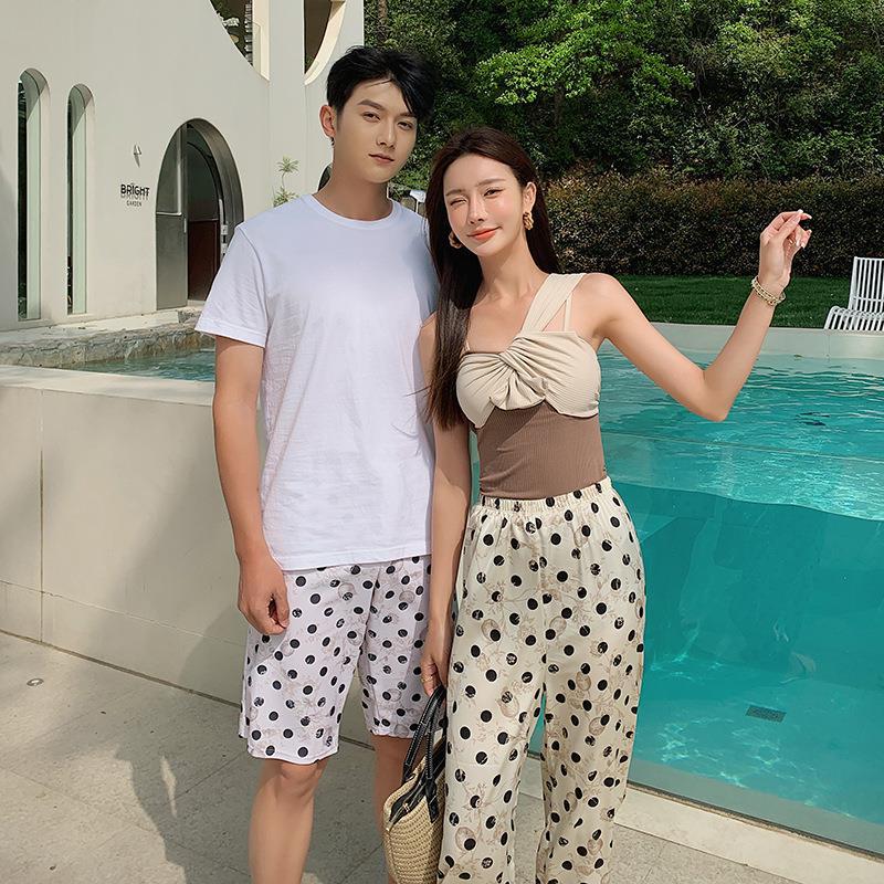 情侣泳衣女三件套分体裙式比基尼遮肚显瘦度假性感聚拢仙女范泳衣