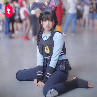 实拍动漫疯狂动物城 judy朱迪兔子拟人服cosplay服装全套兔子衣服