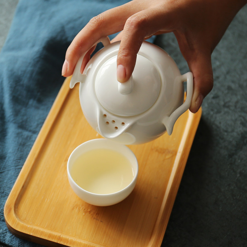 唐山骨瓷盖碗纯白茶碗茶壶手抓盖碗三才盖碗陶瓷功夫茶具套装精品