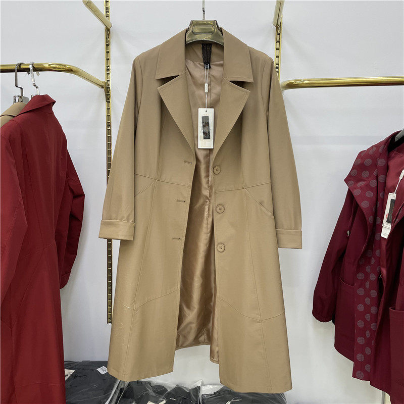 正品西服领中长款风衣外套2024春秋新款时尚显瘦百搭气质外套女