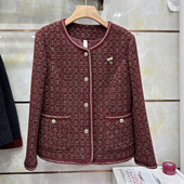 小香风高级感洋气简约短款 2025新款 中年女装 正品 时尚 圆领外套