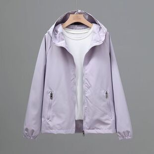连帽开衫 宽松冲锋衣外套休闲运动防风薄款 韩版 春秋外套女2025短款