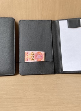 黑色皮票据磁性便签夹收银本买单夹酒水单夹点单夹结帐本票据单夹