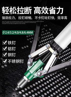 ULEMA家用手动抽芯铆钉枪拉铆抢拉柳帽钳铆钉机拉母卯丁装修工具