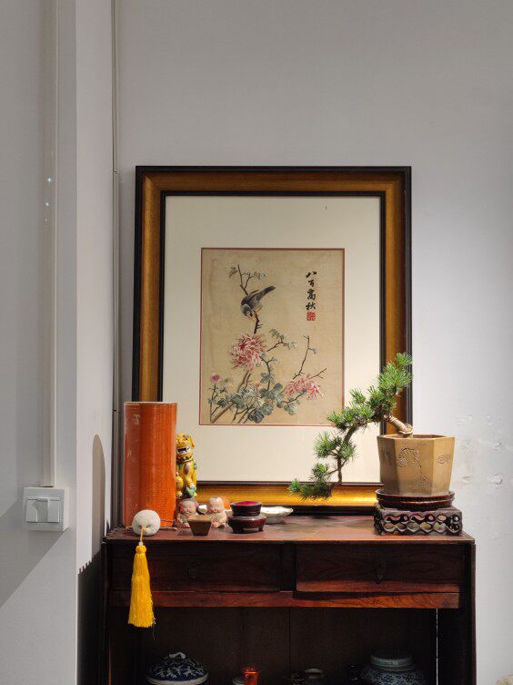民国江南苏绣花鸟画老物件古董艺术空间茶室会所装饰画