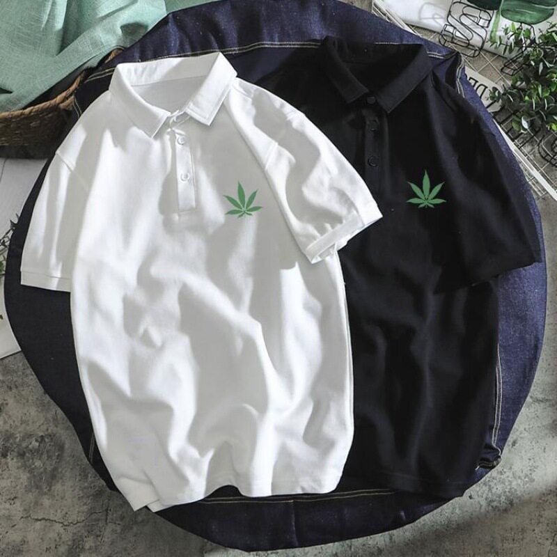 夏季五叶草短袖polo衫男女同款修身t恤考拉五分半袖体恤休闲时尚