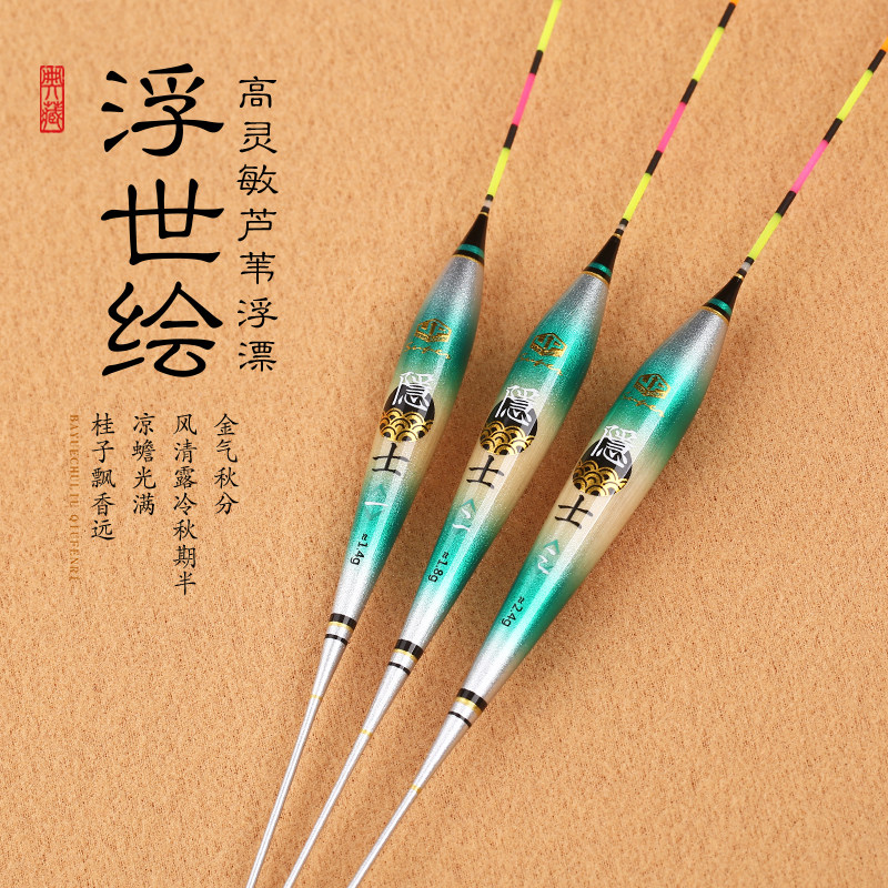 浮世绘隐士芦苇浮漂黑坑竞技灵敏度高加粗醒目鱼漂鲫鱼鲤鱼混养漂