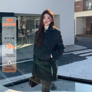 【价】橘子树在哪儿韩系夹棉毛呢大衣女冬高级感富家千金外套
