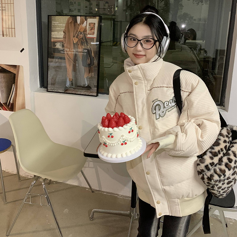 橘子树在哪儿华夫格立领棉服外套