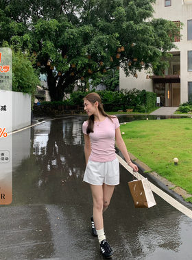 橘子树在哪儿韩系抽绳休闲短裤女