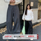 女春秋高级感垂感宽松休闲直筒拖地裤 橘子树在哪儿灰色阔腿西装 裤