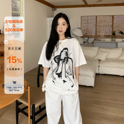橘子树在哪儿蝴蝶绑带短袖T恤