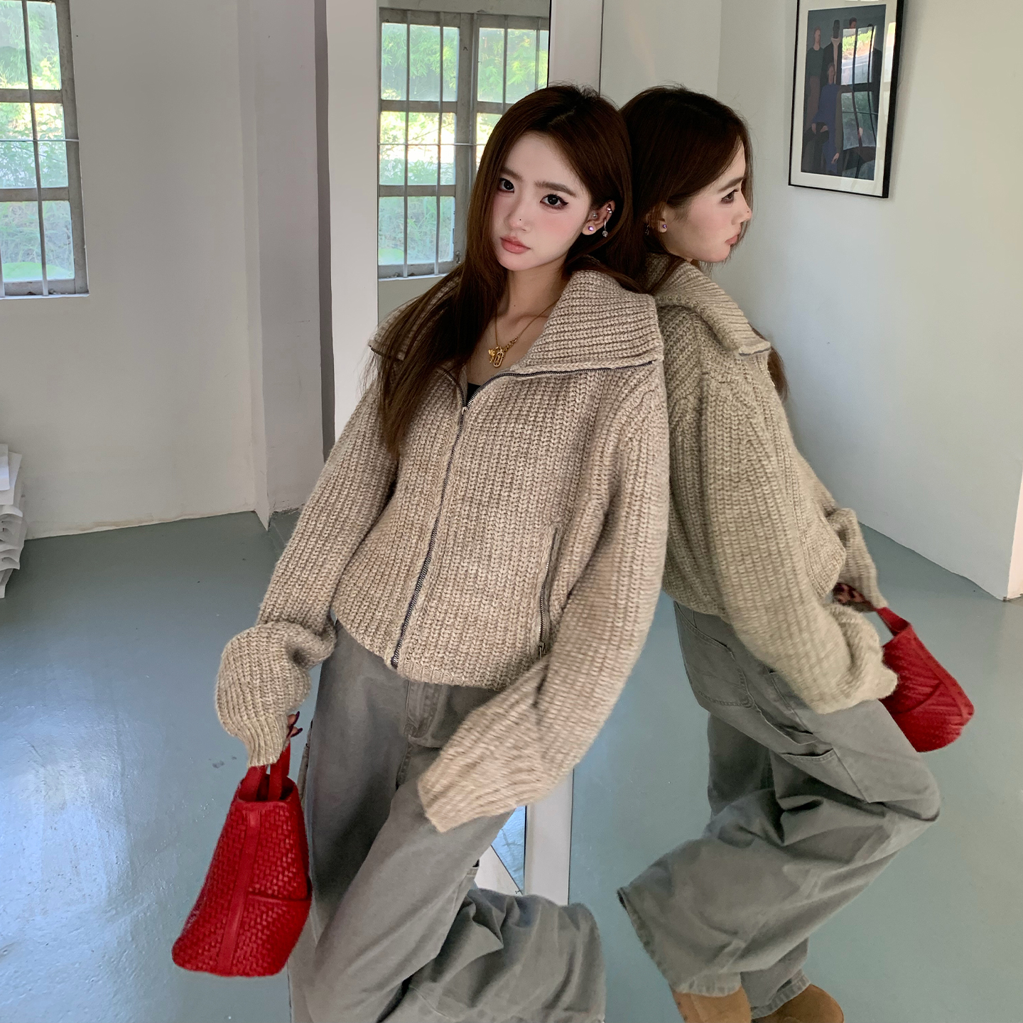 橘子树在哪儿韩系大翻领毛衣外套