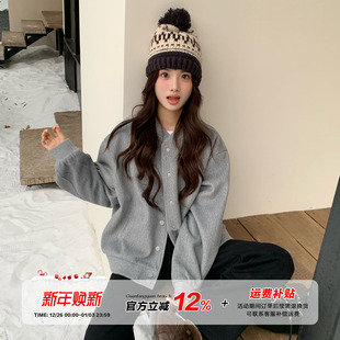 【限时价】橘子树在哪儿复古夹棉棒球服外套女冬保暖简约百搭上衣