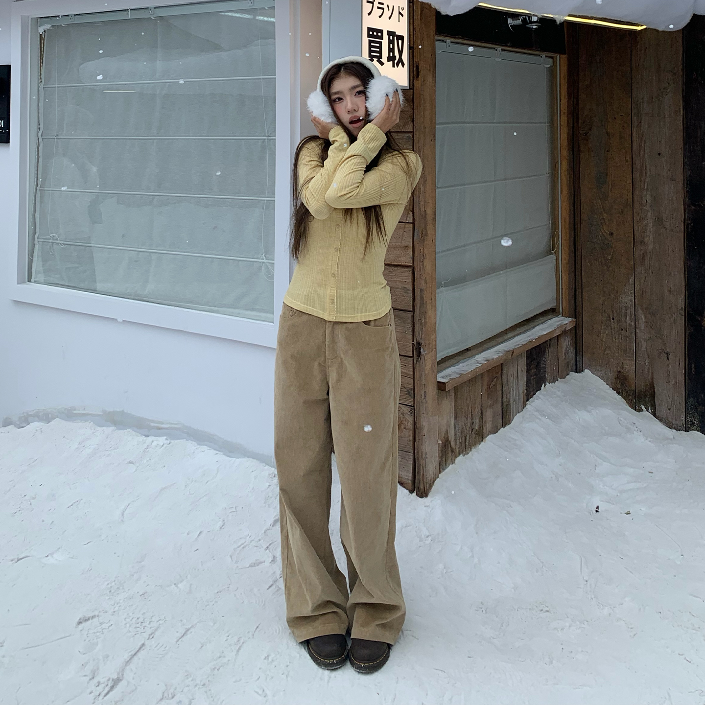 橘子树在哪儿韩系灯芯绒休闲裤女