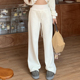 橘子树在哪儿复古加绒运动卫裤 女秋冬高腰显瘦阔腿松紧腰拖地长裤