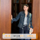 橘子树在哪儿复古正肩软牛仔外套春秋女款 夹克上衣 设计感百搭短款