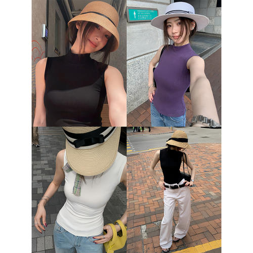 【清仓价】半高领吊带背心女夏