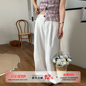 宽松显瘦百搭阔腿裤 女夏季 清仓价 橘子树在哪儿韩系白色休闲裤