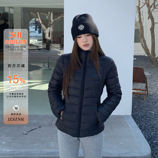 橘子树在哪儿黑色立领排骨羽绒服女冬季轻薄保暖显瘦气质百搭外套