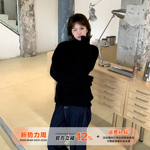 橘子树在哪儿不规则纽扣套头毛衣女秋冬慵懒风软糯宽松显瘦针织衫