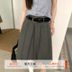 橘子树在哪儿复古百褶西装 高腰显瘦百搭五分a字裙子 半身裙女春季