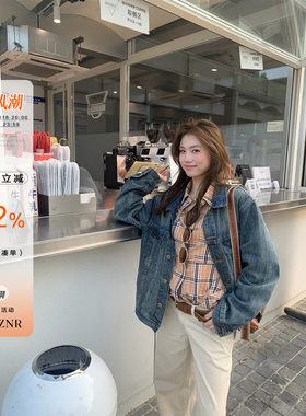 橘子树在哪儿做旧竹节牛仔外套女