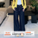 橘子树在哪儿 jennie风定制直筒牛仔裤女春季高腰宽松休闲阔腿裤